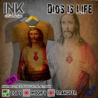 Second Life Marketplace Tshirt Mesh Dios Es Vida Ink Second Life Marketplace Tshirt Mesh Dios Es Vida Ink