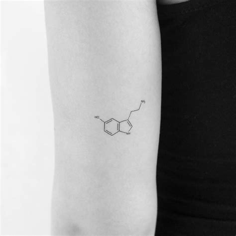 Serotonin Molecule Tattoo Small Serotonin Chemical Structure Temporary