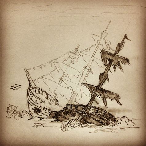 Shipwreck Tattoo Drawing