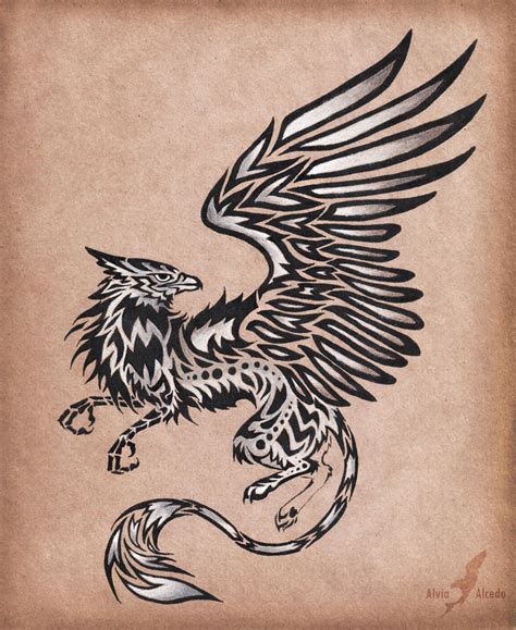 Silver Gryphon Tattoo Design By Alviaalcedo On Deviantart Silver Gryphon Tattoo Design By Alviaalcedo On Deviantart