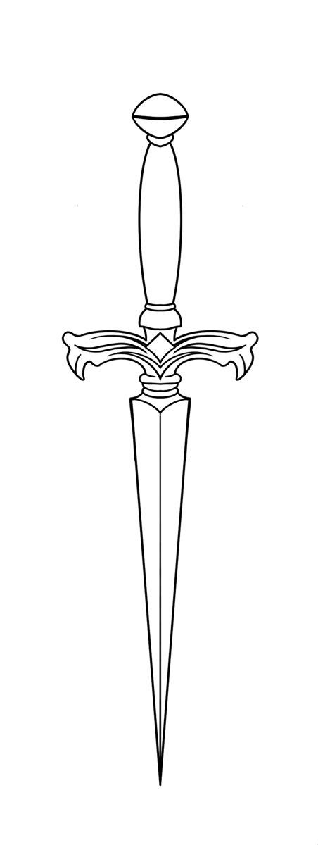 Simple Dagger Tattoo Outline Simple Dagger Tattoo Outline