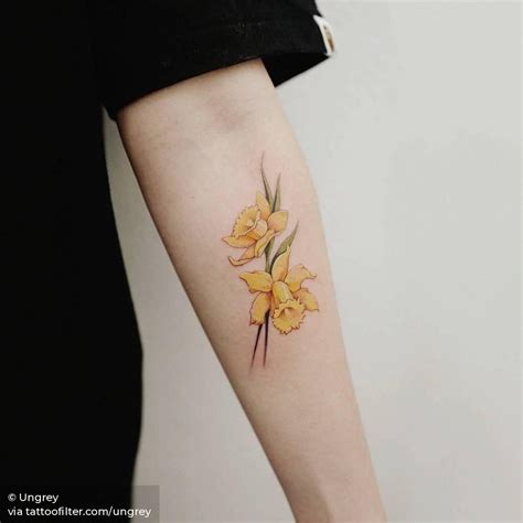 Simple Narcissus Flower Tattoo