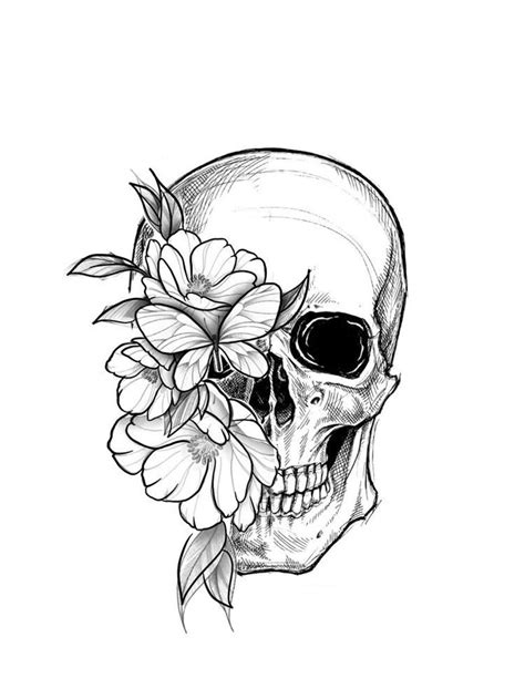 Skull In Flowers Tattoo Design Royalty Free Vector Image Skull In Flowers Tattoo Design Royalty Free Vector Image