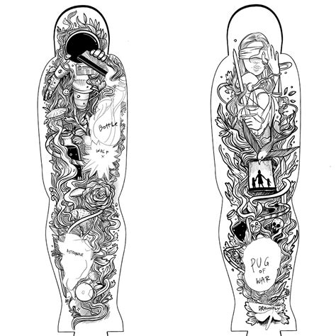 Sleeve Tattoo Drawing Template Sleeve Tattoo Drawing Template