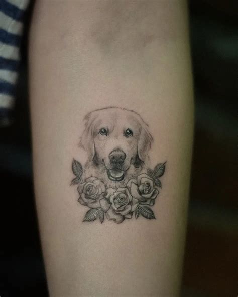 Small Micro Realistic Fineline Golden Retriever Tattoo By Alexandyr Small Micro Realistic Fineline Golden Retriever Tattoo By Alexandyr