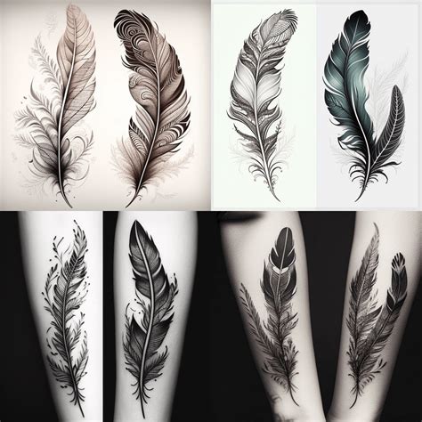 Soft Feather Tattoo Drawing Designs