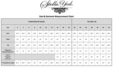 Stella York Size Chart: Master Your Perfect Fit Today