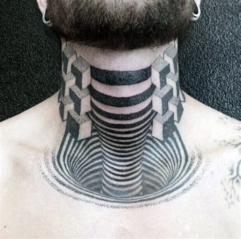 Tatouage Gorge Torse Geometrie Dotwork Pointillism Geometric Throat