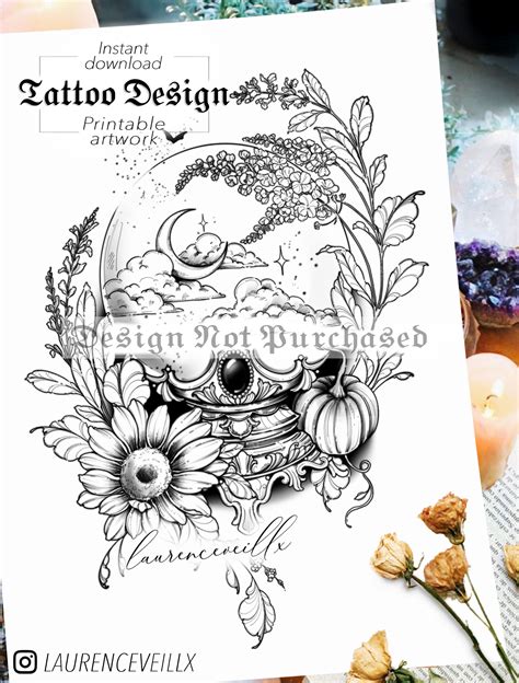 Tattoo Design Instant Download Crystal Ball Tattoo Stencil Etsy Tattoo Design Instant Download Crystal Ball Tattoo Stencil Etsy