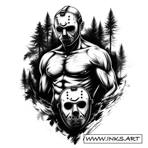 Tattoo Design Shirtless Jason Voorhees With Hockey Mask Style Black Tattoo Design Shirtless Jason Voorhees With Hockey Mask Style Black