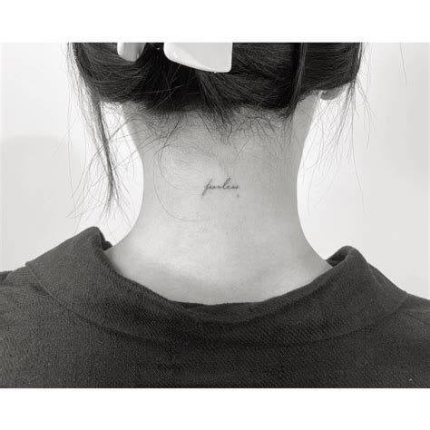 Tattoo Of The Word Fearless Handwritten On The Tattoo Of The Word Fearless Handwritten On The
