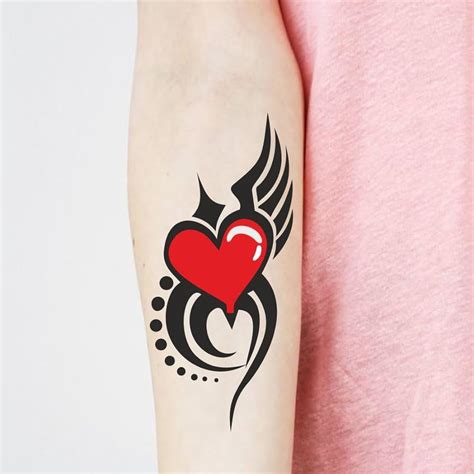 Temporary Tattoowala Heart Black And Red Trible 3 Design Temporary Tattoo For Men And Women Waterproof Sticker Temporary Tattoowala Heart Black And Red Trible 3 Design Temporary Tattoo For Men And Women Waterproof Sticker