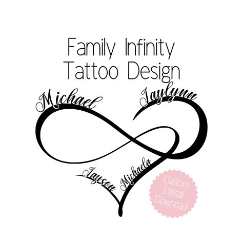This Custom Infinity Tattoo Design Is Created For Families Moms And This Custom Infinity Tattoo Design Is Created For Families Moms And