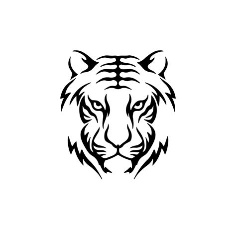 Tiger Symbol Logo Tribal Tattoo Design Stencil Vector Illustration