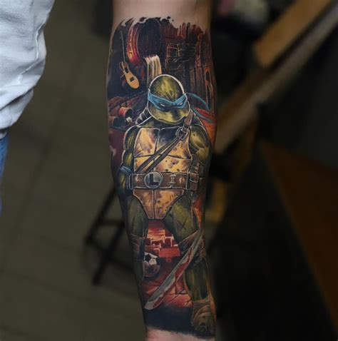 Tmnt Leonardo Tattoos 70 Epic Teenage Mutant Ninja Turtle Tattoo