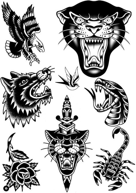 Traditional Black And White Tattoo Designs
