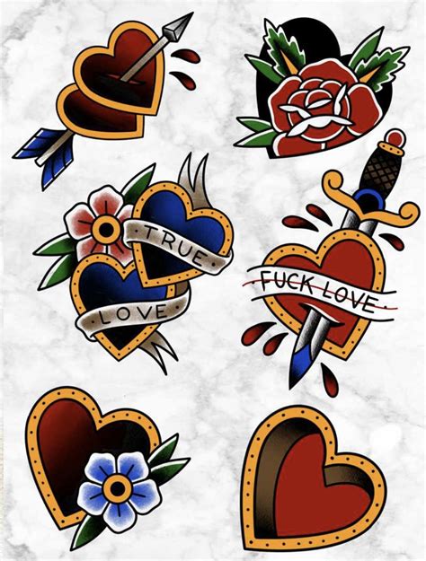 Traditional Tattoo Stencils Traditional Heart Tattoos Traditional