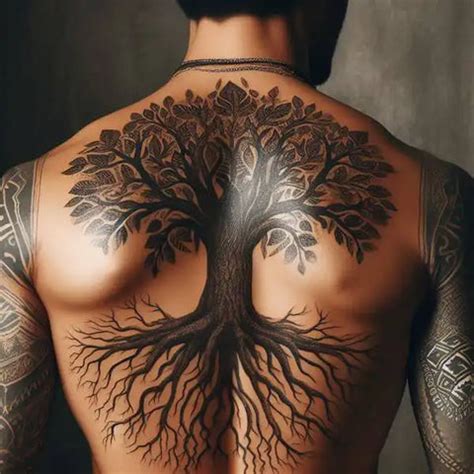Tree Tattoo On The Upper Back Tree Tattoo On The Upper Back