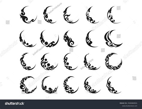 Tribal Crescent Moon Tattoo Designs Polynesian Crescent Moon Art