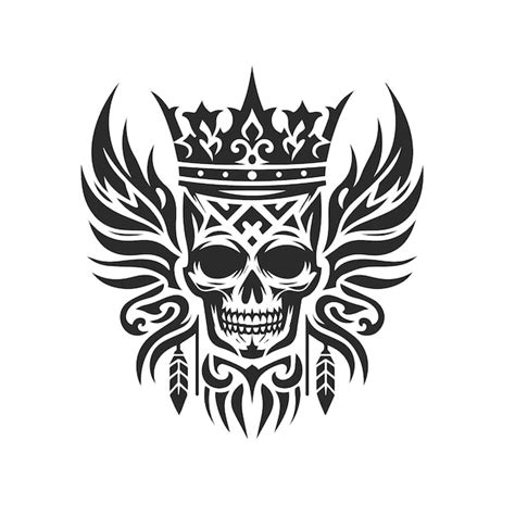 Tribal Tattoo Of Skull And Crown Premium Ai Generated Vector Tribal Tattoo Of Skull And Crown Premium Ai Generated Vector