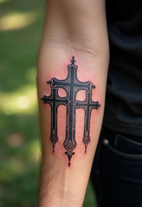 Triple Cross Tattoo Design Ideas Triple Cross Tattoo Design Ideas