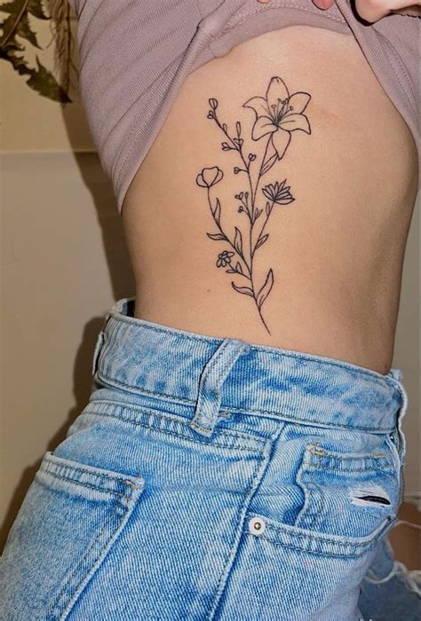 Unique Flower Tattoos On Ribs