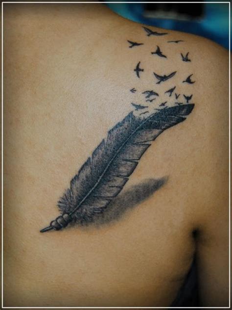 Upper Back Bird Crow Feather Tattoos Best Tattoos Designs Upper Back Bird Crow Feather Tattoos Best Tattoos Designs