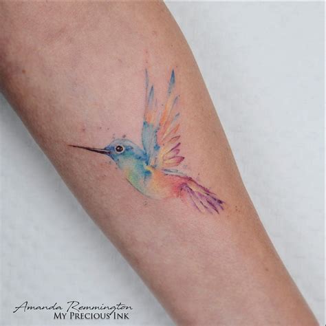 Watercolour Hummingbird Tattoo