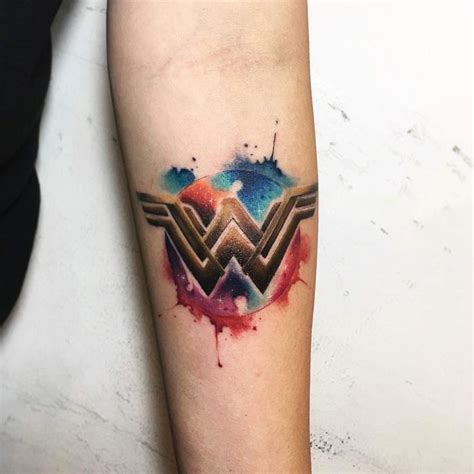Wonder Woman Logo With Watercolor Background Whipped By Jajan Amosco