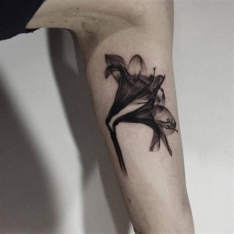 X Ray Flower Tattoo On The Left Inner Arm X Ray Flower Tattoo On The Left Inner Arm